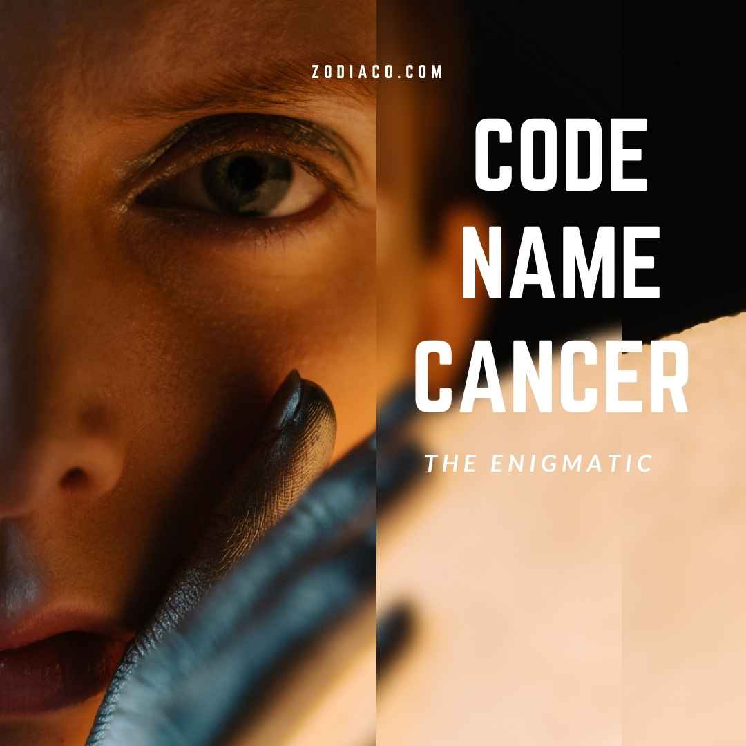 "Digital eBook cover titled 'Code Name Cancer Sign', featuring a captivating and symbolic representation of the Cancer zodiac sign with a stylised crab amidst celestial and lunar imagery, reflecting the sign's connection to the moon. The background is a blend of cosmic and oceanic elements, creating a mysterious and introspective atmosphere, complemented by sophisticated and harmonious typography."