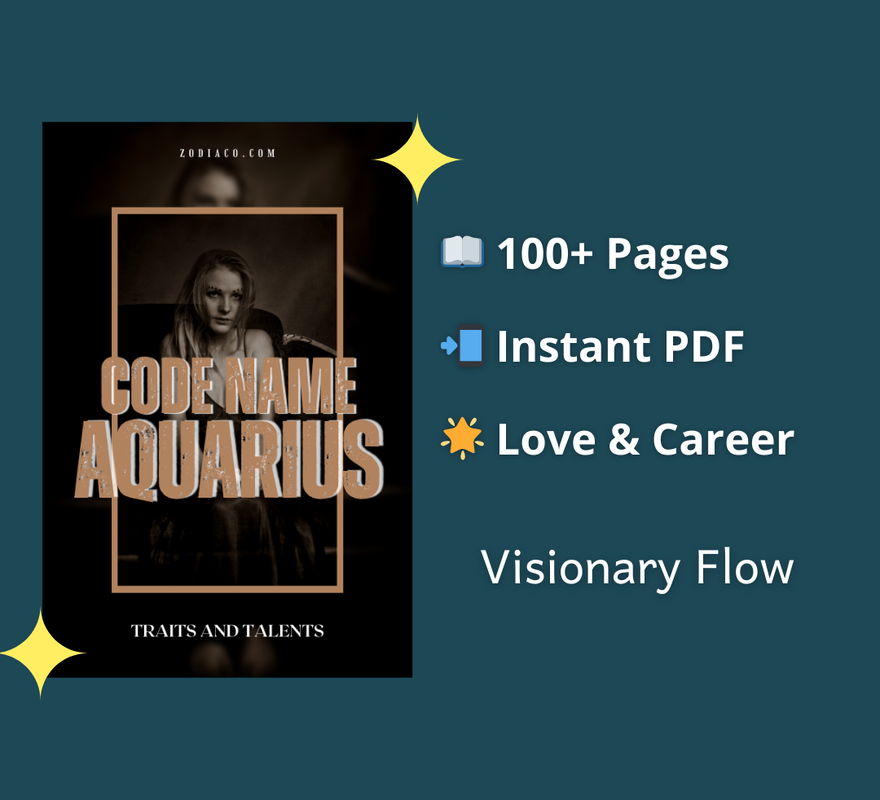 "Infographic showing key features of the Aquarius Zodiac eBook: 100+ pages, instant PDF download, and astrology guidance. Digital astrology eBook for Aquarius."
