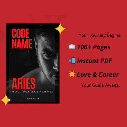 "Infographic showing key features of the Aries Zodiac eBook: 100+ pages, instant PDF download, and astrology guidance. Digital astrology eBook for Aries."