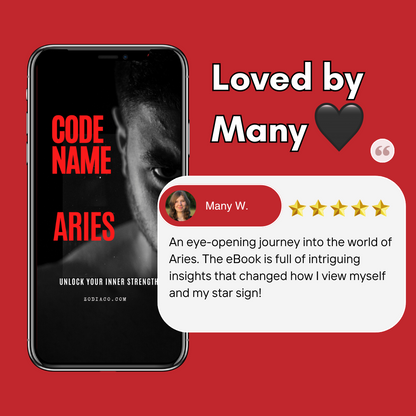 "5-star customer reviews of the Aries Zodiac eBook, highlighting positive feedback and astrology insights. Digital astrology eBook for Aries."