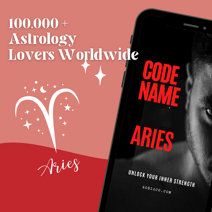 "Graphic showing ‘100,000+ Astrology Lovers Worldwide’ badge alongside the Aries Zodiac eBook cover. Digital astrology eBook for Aries."
