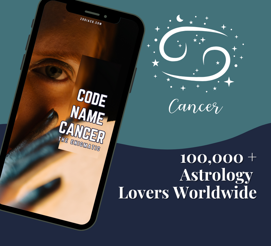 "Graphic showing ‘100,000+ Astrology Lovers Worldwide’ badge alongside the Cancer Zodiac eBook cover. Digital astrology eBook for Cancer."