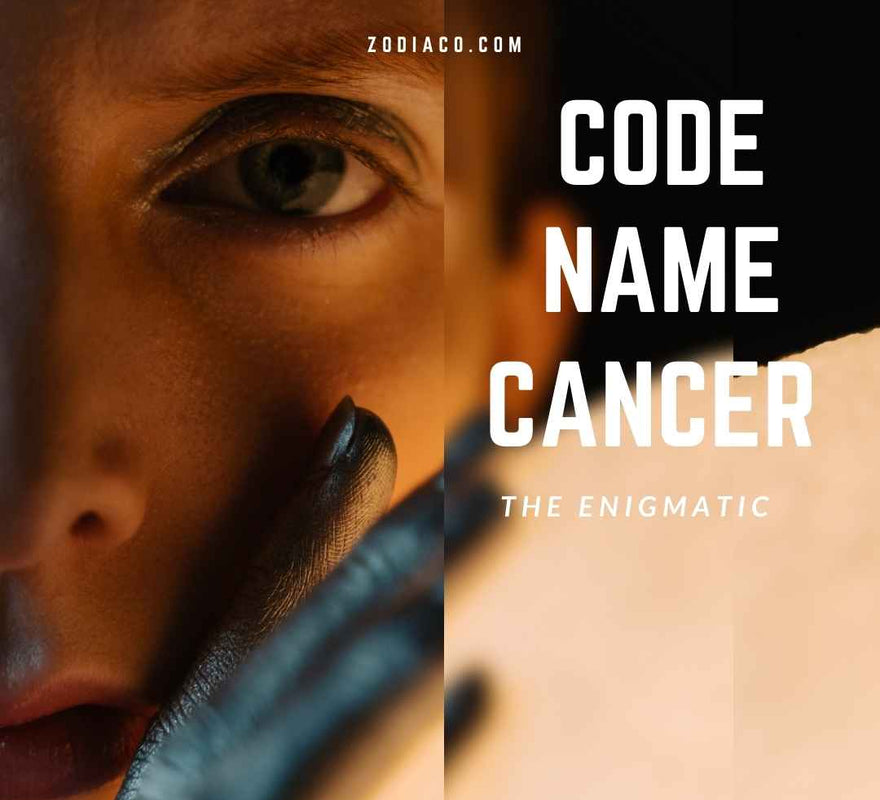 "Digital eBook cover titled 'Code Name Cancer Sign', featuring a captivating and symbolic representation of the Cancer zodiac sign with a stylised crab amidst celestial and lunar imagery, reflecting the sign's connection to the moon. The background is a blend of cosmic and oceanic elements, creating a mysterious and introspective atmosphere, complemented by sophisticated and harmonious typography."