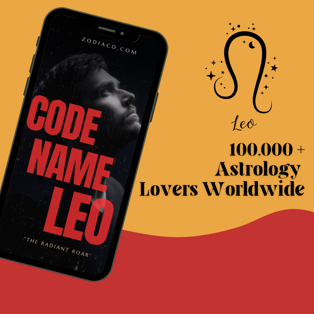"Graphic showing ‘100,000+ Astrology Lovers Worldwide’ badge alongside the Leo Zodiac eBook cover. Digital astrology eBook for Leo."
