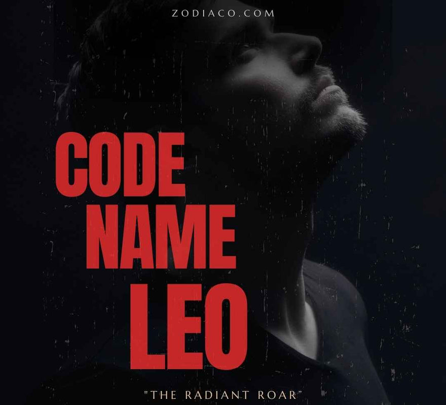  "eBook cover for 'The Code Name Leo', dedicated to the Leo zodiac sign, featuring a majestic lion that symbolises Leo's regal and courageous nature. The background is a vibrant display of golden and fiery hues, mirroring the sign's warmth and charisma. The design is complemented by bold and dramatic typography, capturing the essence of Leo's commanding and radiant personality."