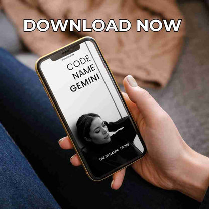 An image of a smartphone displaying the cover of an Gemini ebook. The cover is vibrant and detailed, and the caption below indicates the book is available for immediate download.