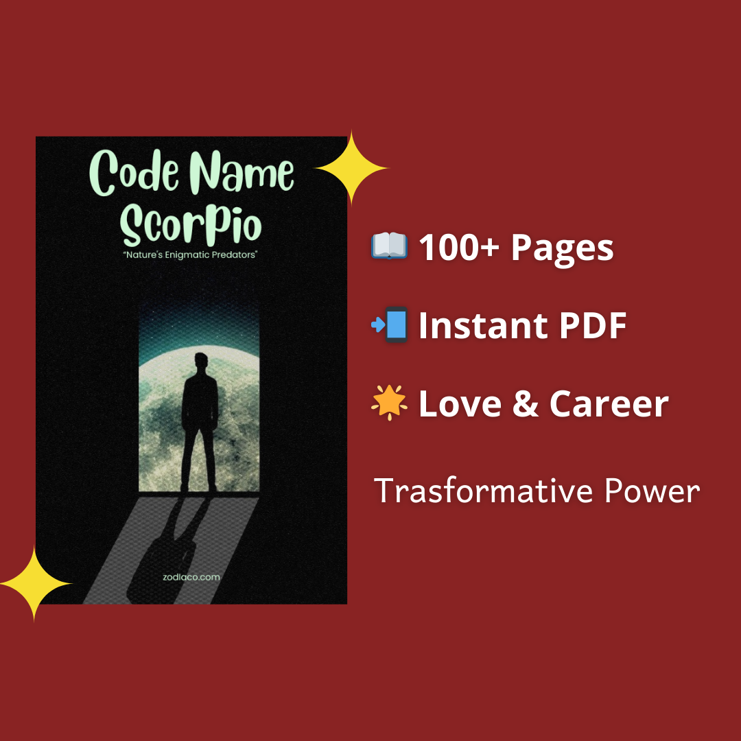 "Infographic showing key features of the Scorpio Zodiac eBook: 100+ pages, instant PDF download, and astrology guidance. Digital astrology eBook for Scorpio."