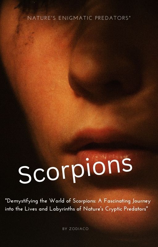 "Digital eBook cover titled 'Scorpions: Nature's Enigmatic Predators', designed for readers interested in the Scorpio zodiac sign, featuring an artistic representation of a scorpion symbolising the characteristics of Scorpio, complemented by bold and engaging fonts."