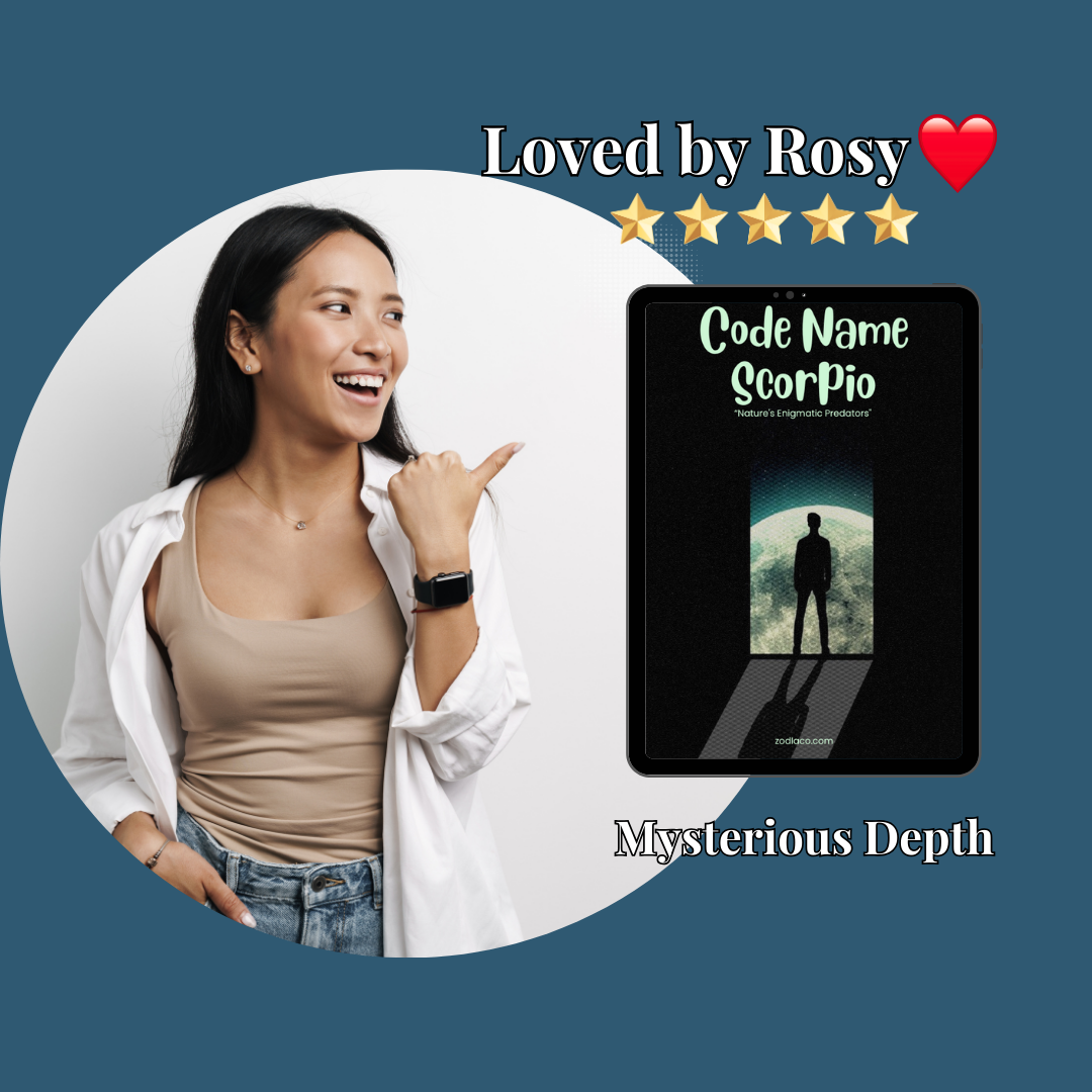 Woman pointing to a tablet with 'Code Name Scorpio' on a blue background