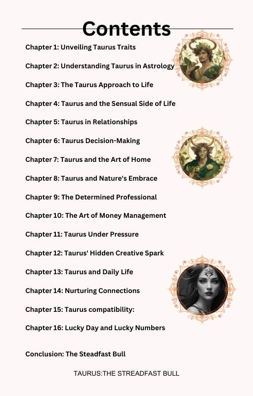  "Digital eBook cover for 'The Steadfast Bull', focused on the Taurus zodiac sign, showcasing a powerful and majestic bull in a tranquil meadow. The bull, a symbol of strength and reliability, is artistically rendered to capture the essence of Taurus' earthy and steadfast nature. The background combines lush greenery and a calming sky, reflecting Taurus' connection to nature and stability, all harmoniously tied together with elegant and robust typography."