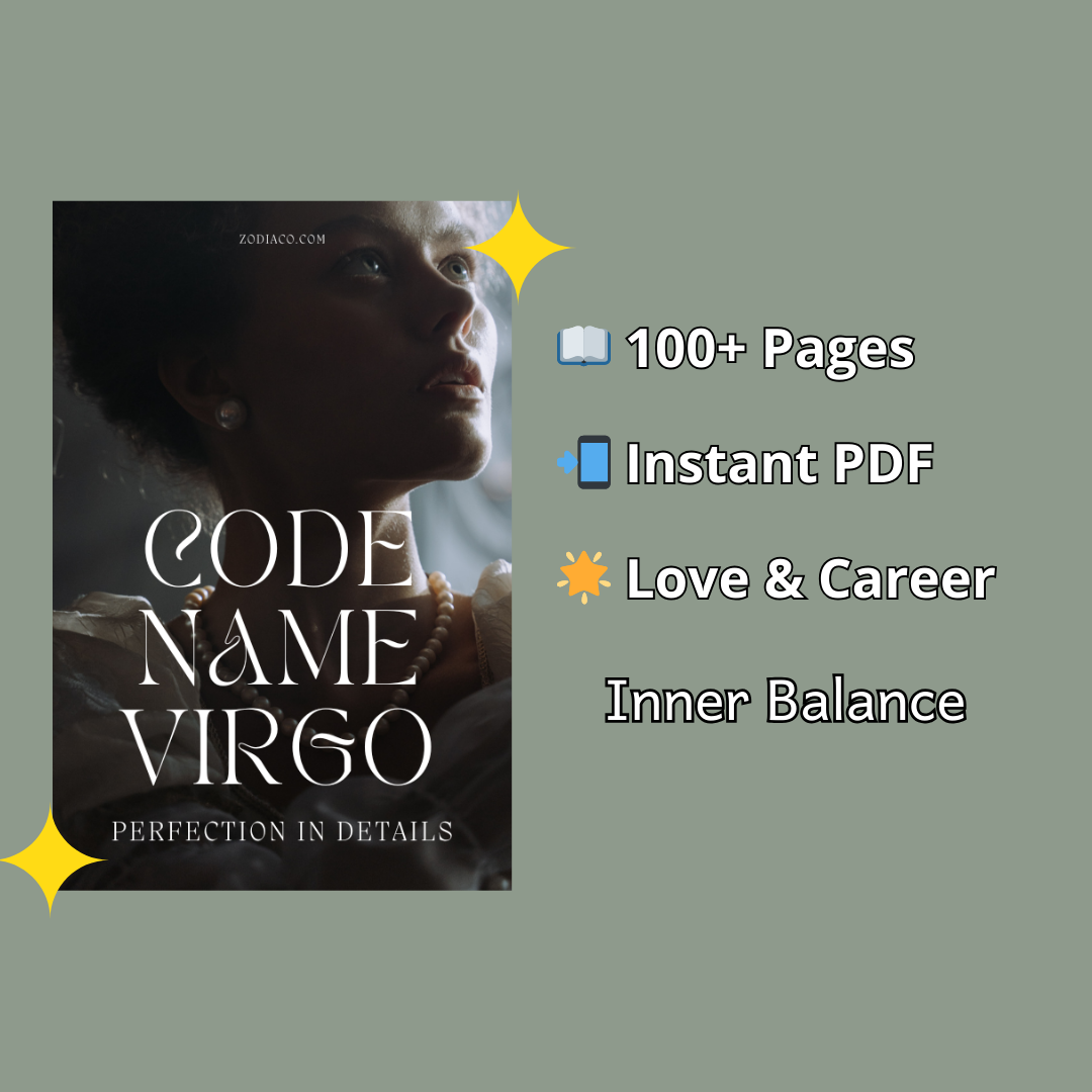 "Infographic showing key features of the Virgo Zodiac eBook: 100+ pages, instant PDF download, and astrology guidance. Digital astrology eBook for Virgo."